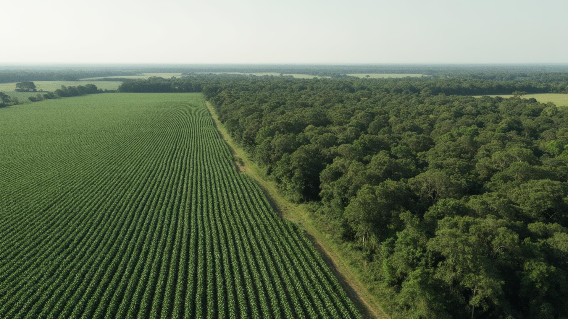 Aerial view of environmental land